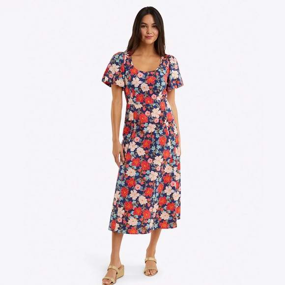 Reese Whitherspoon: Draper James JULIANNE MIDI DRESS IN STRETCH POPLIN - Picture 1 of 10